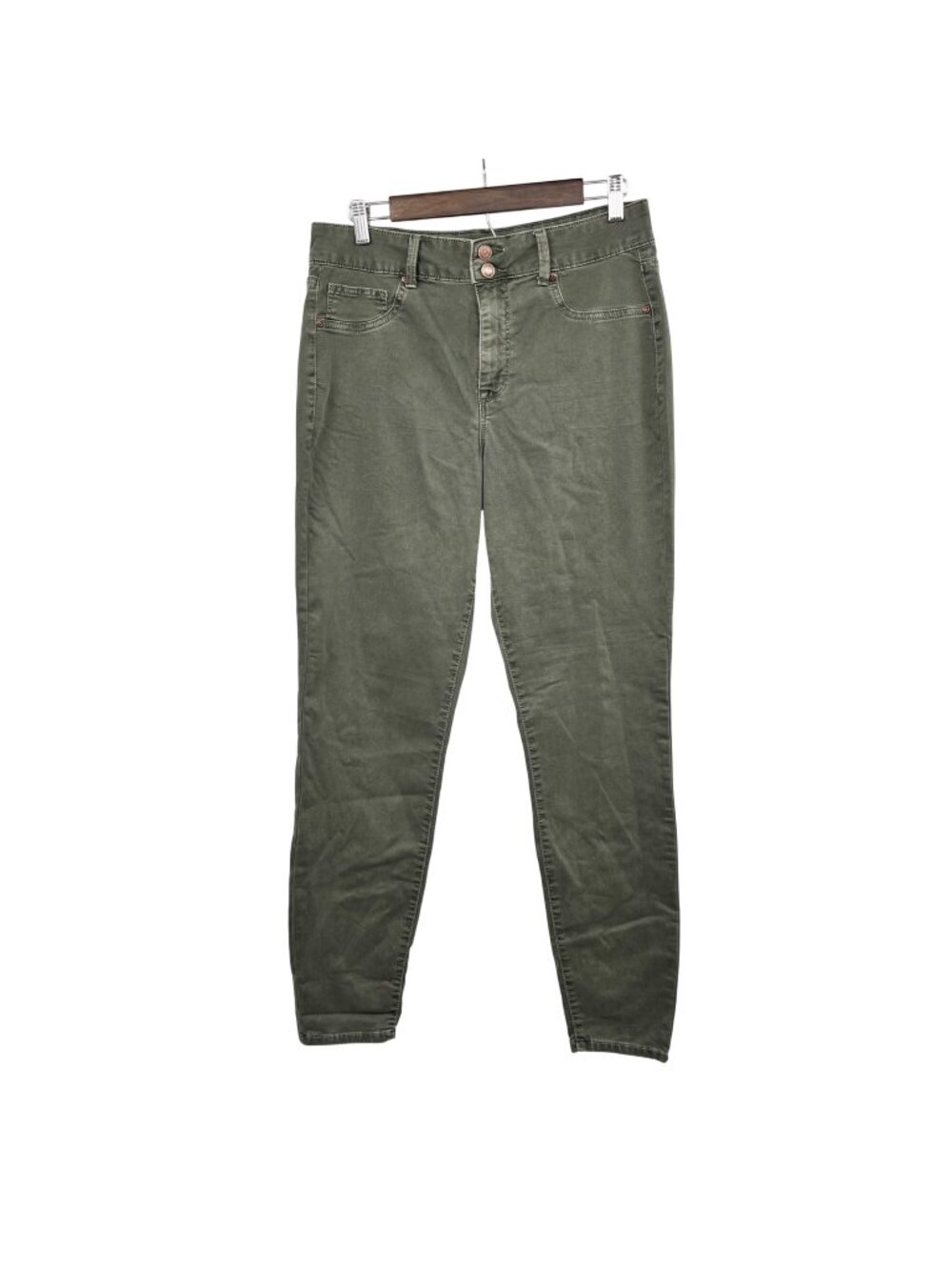 Maurices Women's High Rise Tapered Jeggings Green Size Large Long Zip
